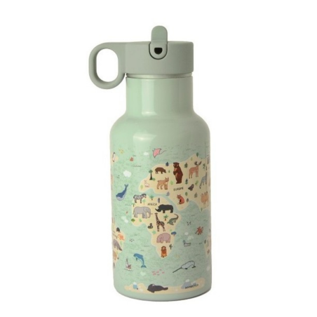 Gourde enfant isotherme 3D 350ml - animal map - Chic Mic