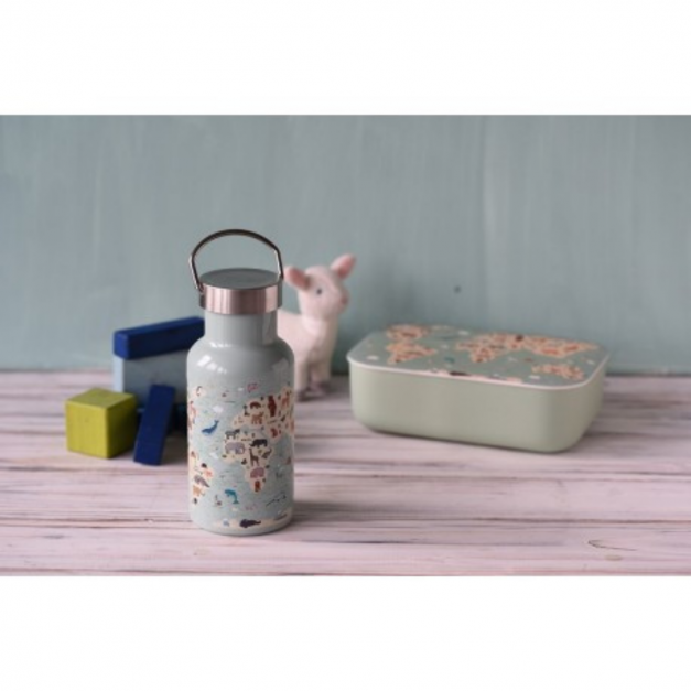 Gourde enfant isotherme 3D 350ml - animal map - Chic Mic
