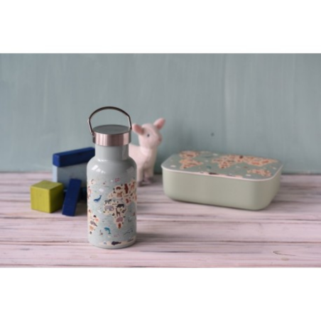 Gourde enfant isotherme 3D 350ml - animal map - Chic Mic