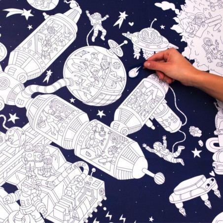 Omy - Poster géant à colorier Space Station