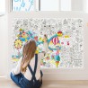 Poster géant à colorier Kawaïi - Omy