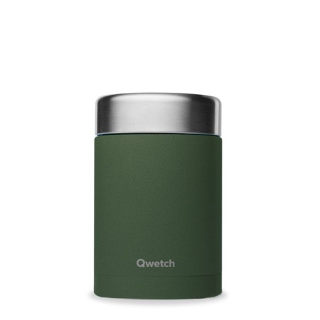 Boîte repas isotherme Vert Granite 600 ml - Qwetch, garde chaud 5h