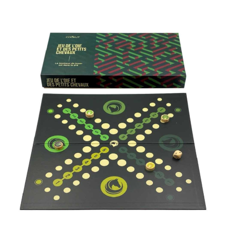 Jeu de l’oie & Petits Chevaux Cookut – Réversible & éco‑design
