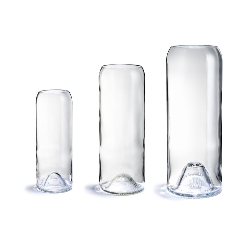 Vases Q de Bouteilles – Tailles S, M & L – Verre recyclé & artisanal 