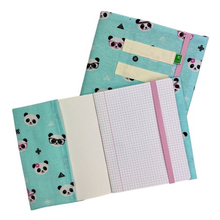 Vlop protège cahier en tissu pandas