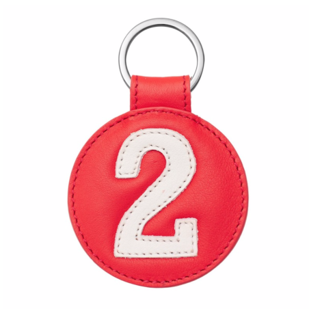 Porte clefs en cuir Entre 2 Rétros  rouge