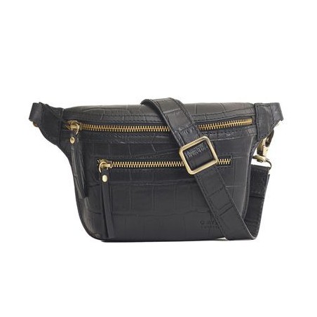 O My Bag - Beck's Croco Noir - Sac banane en cuir