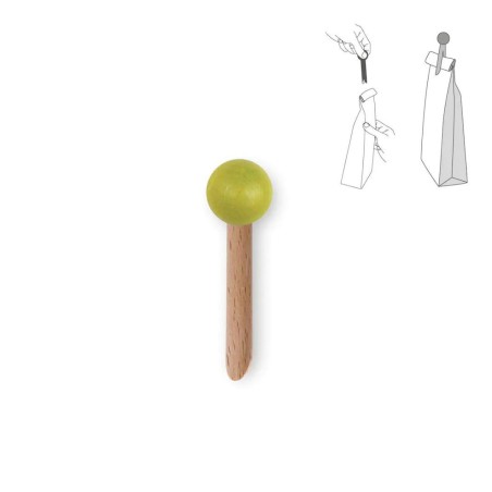 Pince à sachet en bois vert anis - tout simplement,