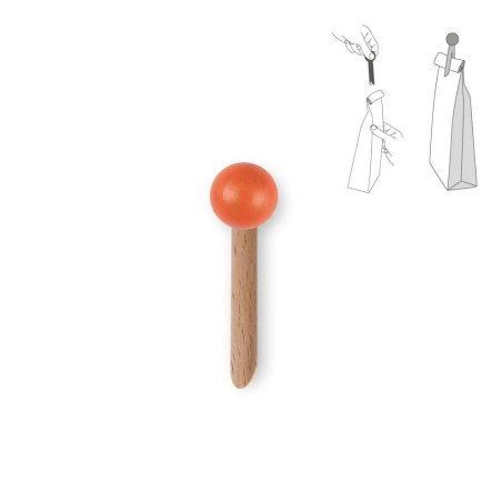 Pince à sachet en bois orange - tout simplement,