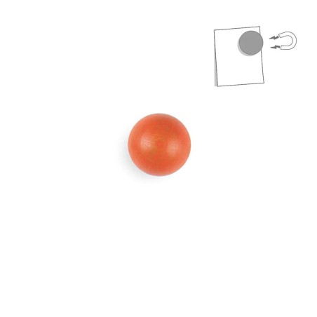 Magnet boule en bois orange - tout simplement,