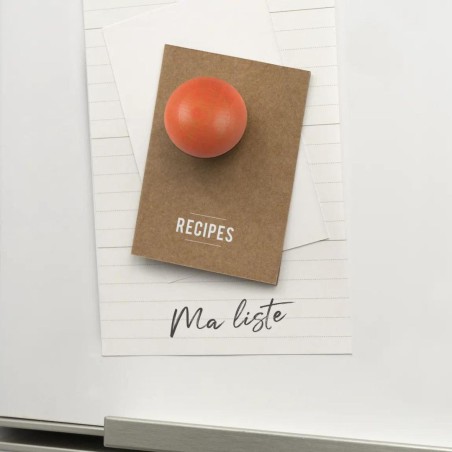 Magnet boule en bois orange - tout simplement,