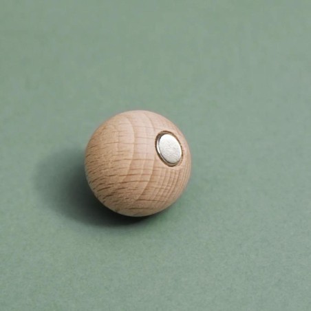 Magnet boule en bois orange - tout simplement,