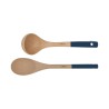 Set Louche & Cuillére bois Cookut – Ustensiles doux pour cocotte et poêle – Bleu Myrtille