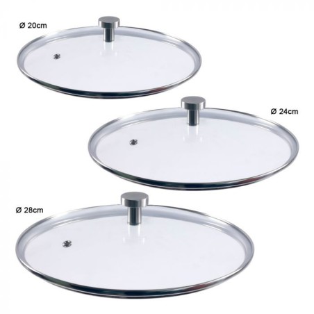 Couvercle Cookut 28 cm – Verre & Inox – Avec poignée | Cocotte & poêle