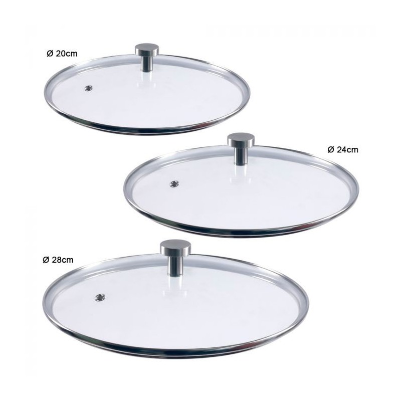 Couvercle Cookut 20 cm – Verre & Inox – Avec poignée | Accessoire casserole
