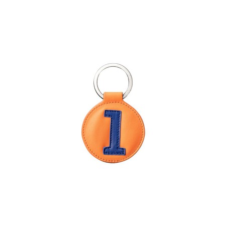 Porte clefs en cuir Entre 2 Rétros orange