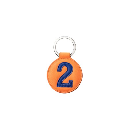 Porte clefs en cuir Entre 2 Rétros orange