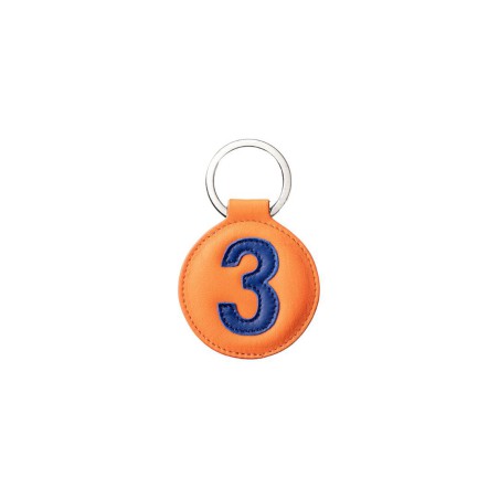 Porte clefs en cuir Entre 2 Rétros orange
