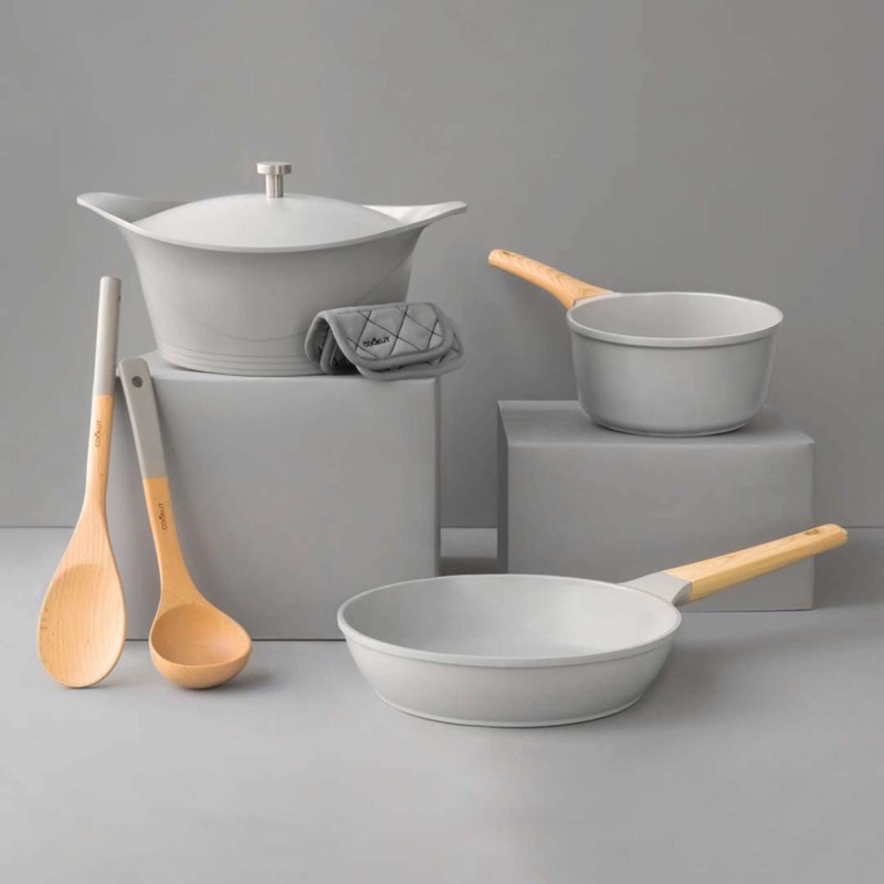 L’Incroyable Poêle 24 cm Cookut – gris perle | légère, sans PFAS, tous feux