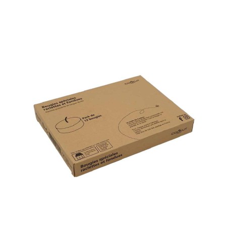 Pack de 12 bougies chauffe-plats spéciales raclette Cookut