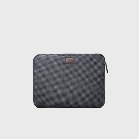 Entre 2 Rétros Pochette ordinateur 15" grise, bandes noire/blanche/vin