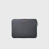 Entre 2 Rétros Pochette ordinateur 15" grise, bandes noire/blanche/vin