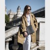 Entre 2 Rétros Pochette ordinateur 15" grise, bandes noire/blanche/vin