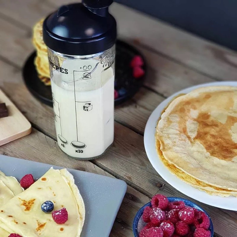 Shaker à crêpes Miam Cookut – Recettes imprimées & zéro grumeaux