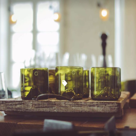 **Set de 4 verres upcyclés Q de Bouteilles Rire
