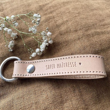 Marcel & Lily - Porte-clés en cuir naturel - Super Maîtresse
