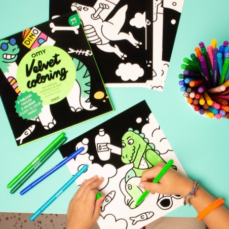Omy - Coloriage velours - Dino