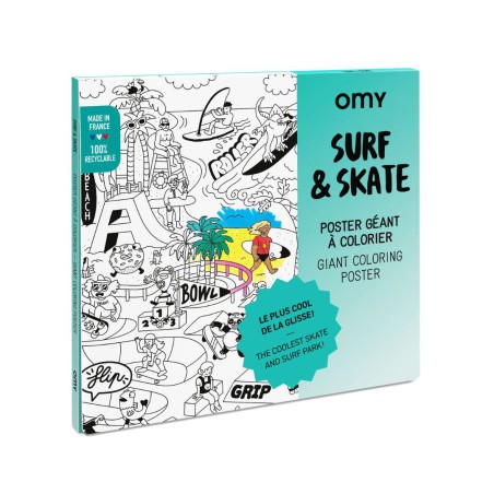 Poster géant et stickers - Surf & Skate - Omy