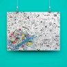 Poster géant et stickers - Surf & Skate - Omy