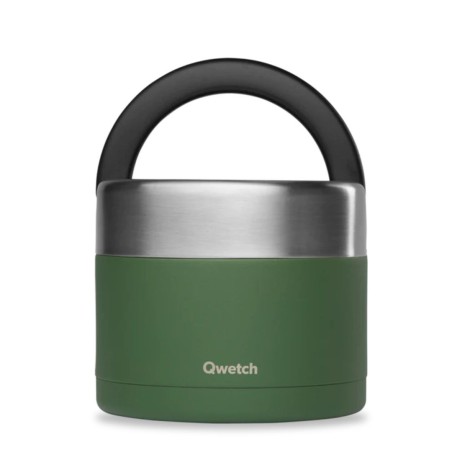 Boîte repas isotherme Kaki 850 ml avec poignée - Qwetch
