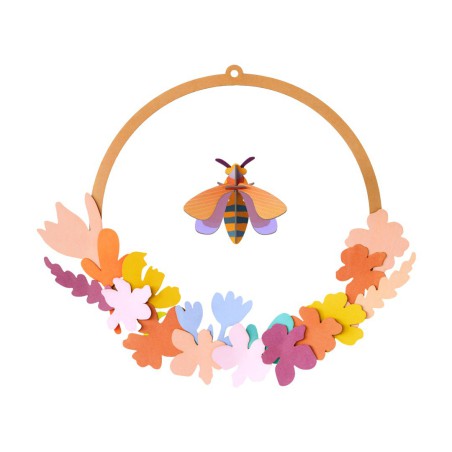 #Couronne florale 3D
#Fabriquée en carton recyclé
#Décoration printanière intemporelle
#Montage DIY facile