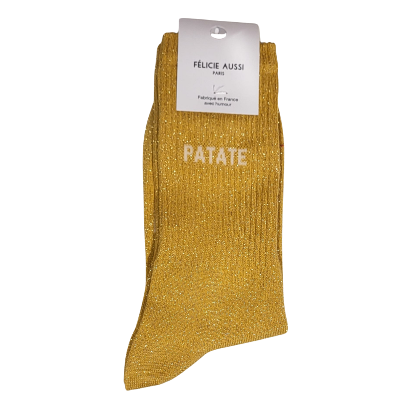 Chaussettes pailletées façon sport – Félicie Aussi | Taille 36–40 | Fabriquées en France