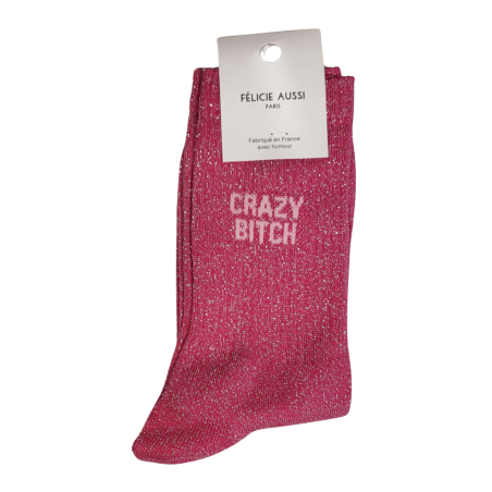 Félicie Aussi - Chaussettes Paillettes Crazy Bitch