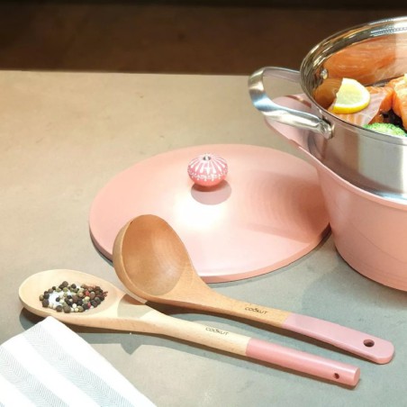 Cookut - Louche et Cuillère en Bois Rose Guimauve