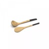 Set Louche & Cuillére bois Cookut – Ustensiles doux pour cocotte et poêle – Noir Graphite