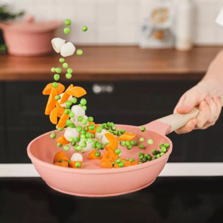 L’Incroyable Poêle 24 cm Cookut – rose guimauve | légère, sans PFAS, tous feux 