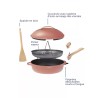 La Fabuleuse Cookut – Poêle multifonction 28 cm – Rose pivoine | 8 fonctions, couvercle auto-arrosage, sans PFOA 