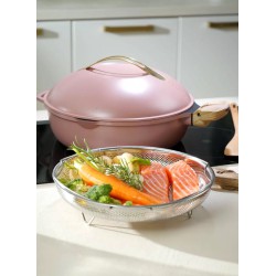 La Fabuleuse Cookut – Poêle multifonction 28 cm – Rose pivoine | 8 fonctions, couvercle auto-arrosage, sans PFOA