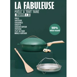 La Fabuleuse Cookut – Poêle multifonction 28 cm – Canopée | 8 fonctions, couvercle auto-arrosage, sans PFOA 