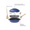 La Fabuleuse Cookut – Poêle multifonction 28 cm – Saphir | 8 fonctions, couvercle auto-arrosage, sans PFOA 