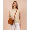 *O My Bag -  Striped Webbing Strap - Copper & White / Cognac Classic Leather
