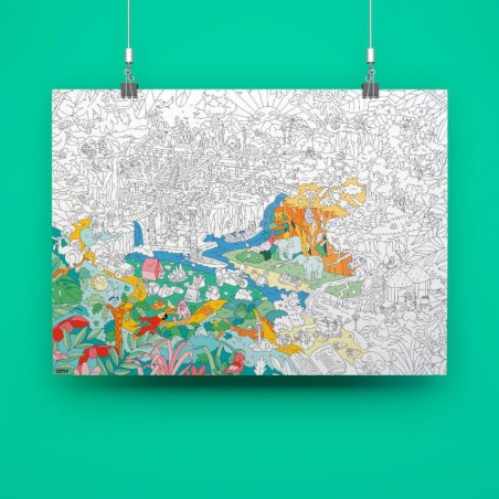 Poster de Coloriage Jungle – OMY – Format Géant 70x100 cm