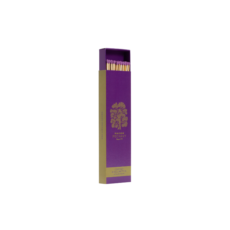 Coffret de 40 longues allumettes Mauve Hébrides - Maison Péchavy