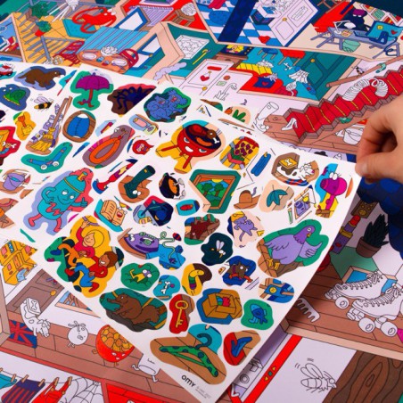 Omy - Poster et Stickers - Home - cherche & trouve