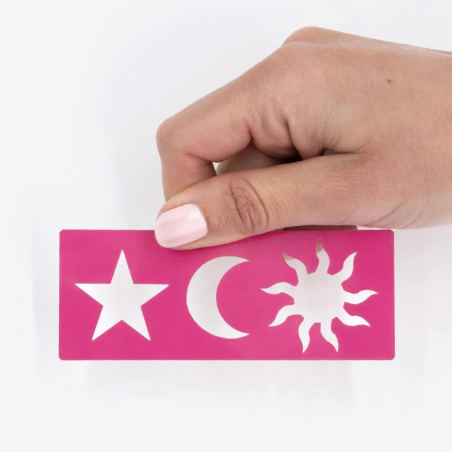 Pochoir Cosmique Si Si La Paillette - Tatouages Pailletés Etoiles et Lune