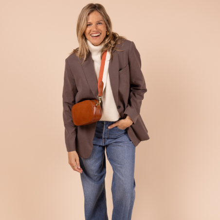 Maya O My Bag – Petit sac cuir éthique & sangle rayée